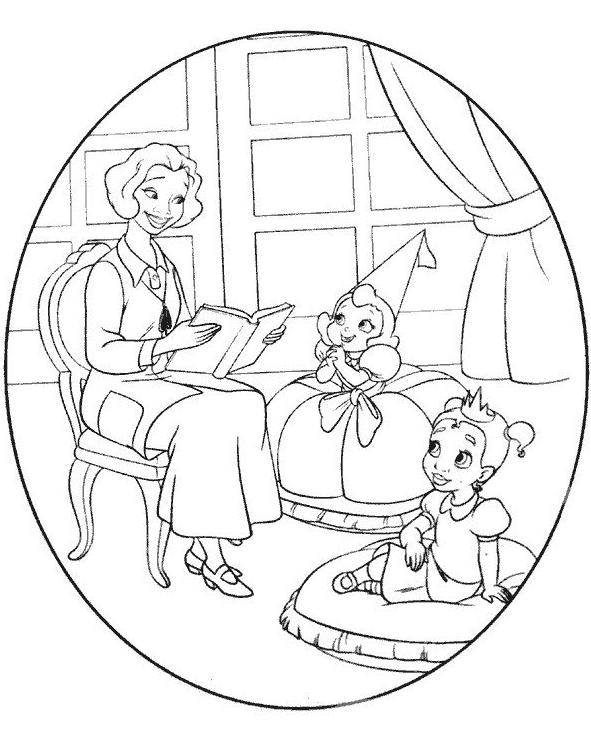 coloriage la princesse et la grenouille fillette